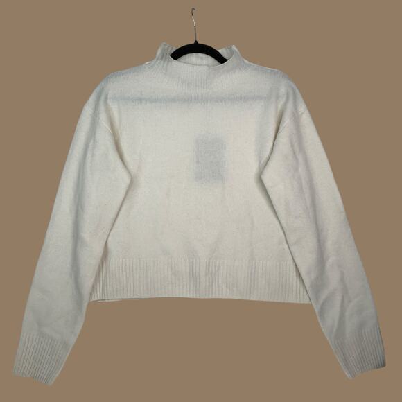 Everlane The Good Merino Wool Mock Neck Sweater Bone Women's XS NWT FLAWS - Picture 5 of 16